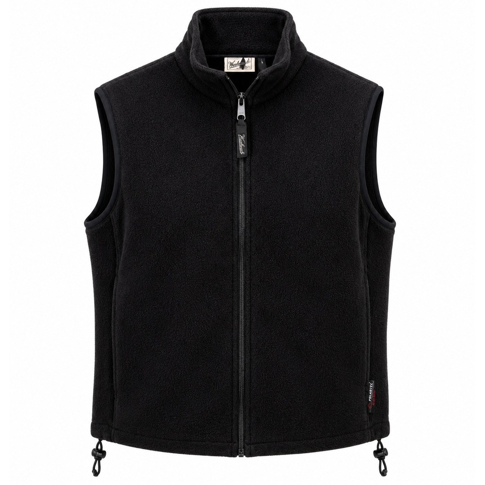 Woolrich Polartec Fleece Vest Mens M Black Full Zip Original Outdoor Wear USA